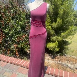 NWOT Princess Polly One-Shoulder Plum Maxi Dress